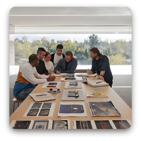 Time de design trabalhando juntos para criando uma marca Time de design trabalhando juntos para criando uma marca
